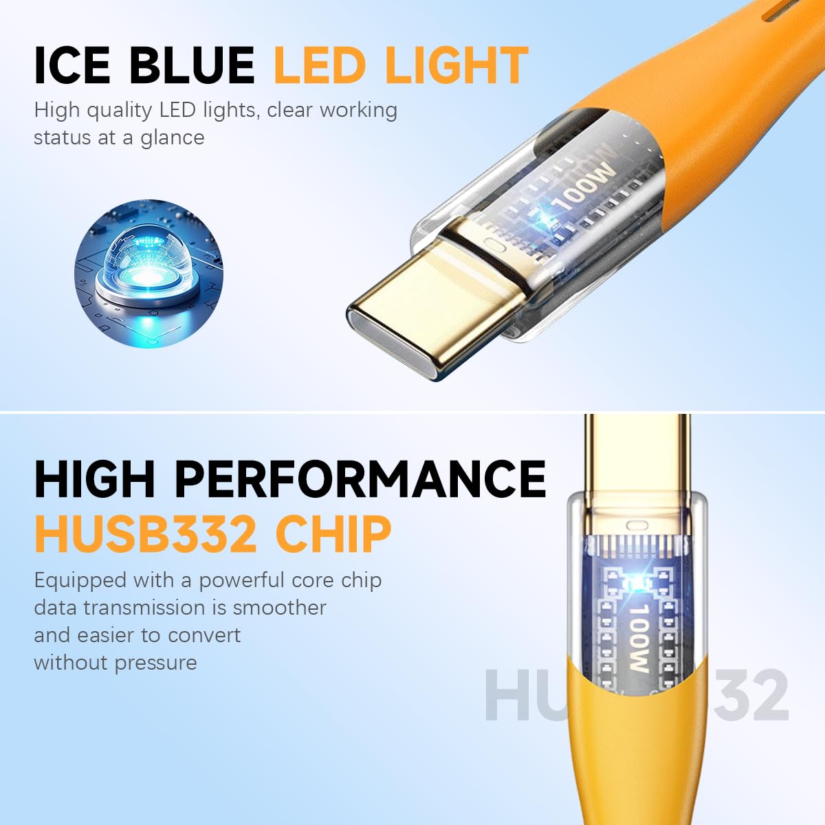 Verilux 2 in 1 Hard Disk Cable 1.6 ft for External Drives with USB C/A to Micro B | Nylon Braided