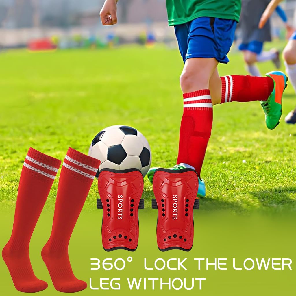 PROBEROS Sport Compression Sock Set for Girls 5–10 Years with 14 in Knee‑High Design | Red