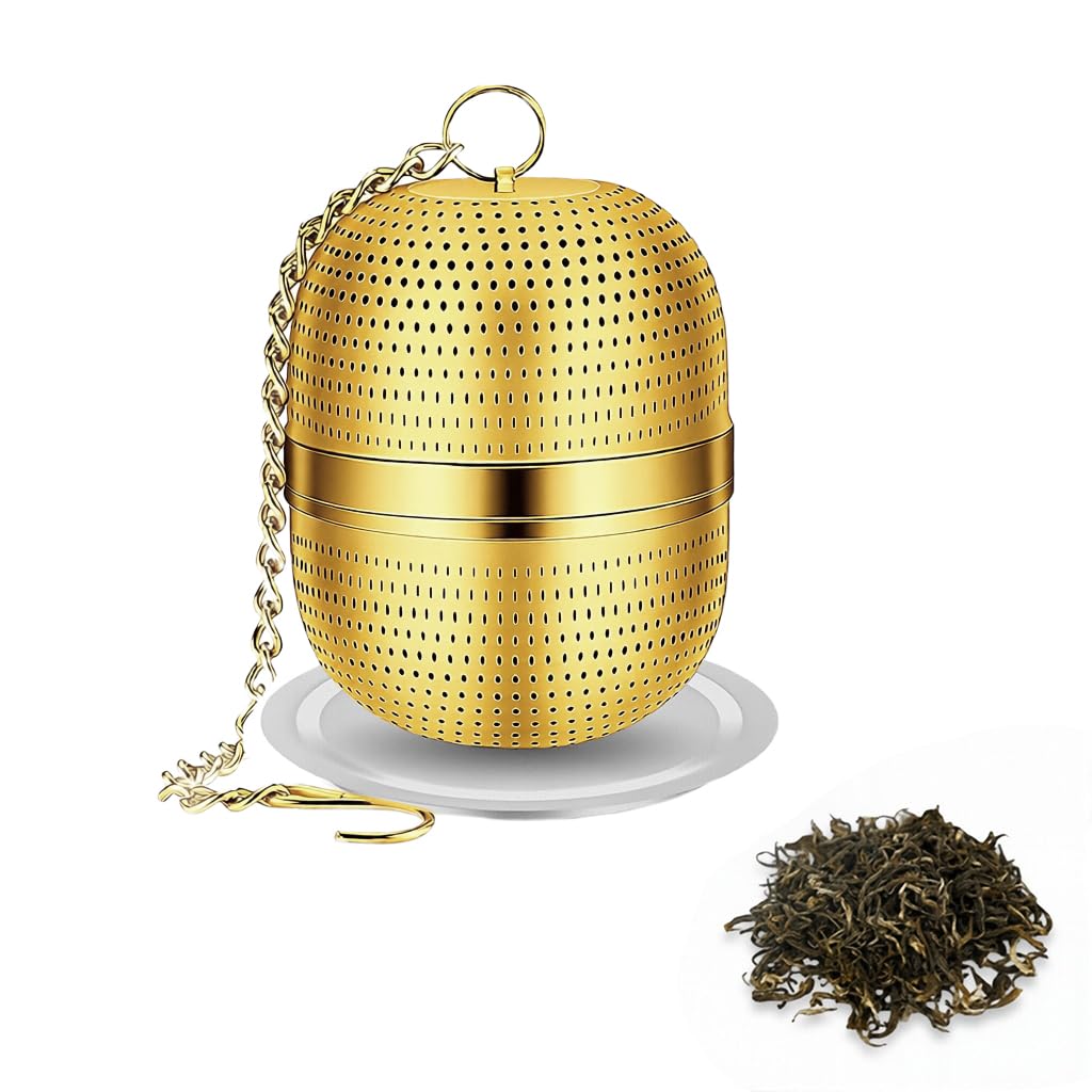 Supvox Tea Infuser for Loose Leaf Brewing with 2.1 in Mesh Strainer & Chain Lid | 304 Stainless Steel