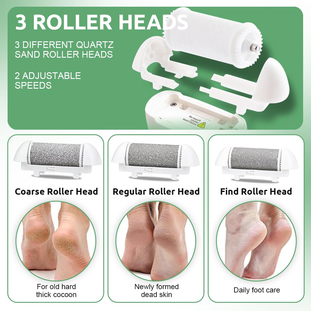 MAYCREATE Callus Remover for Foot Care with 3 Grinding Heads and LED Display | Rechargeable Pedicure Tool