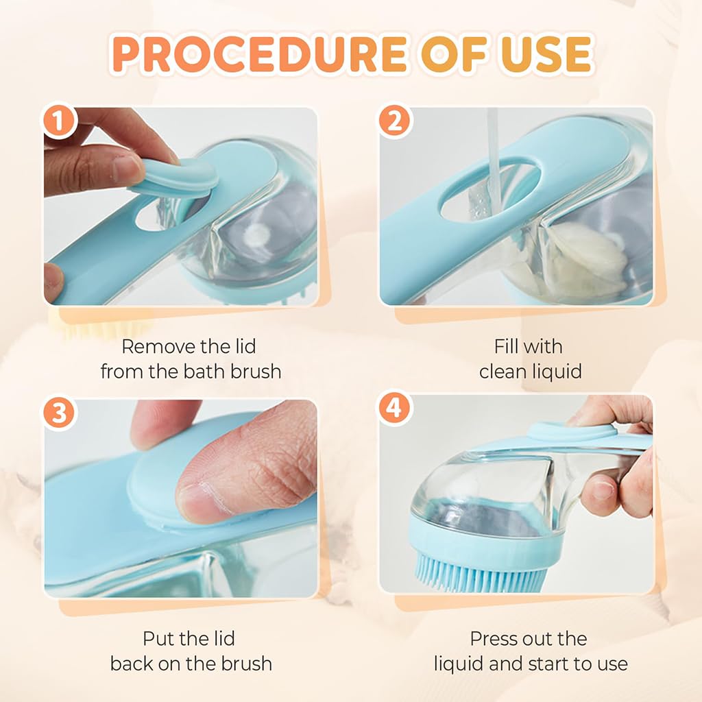 ZIBUYU Pet Bath Brush for Dogs featuring Bubble Maker and Gentle Shampoo Application