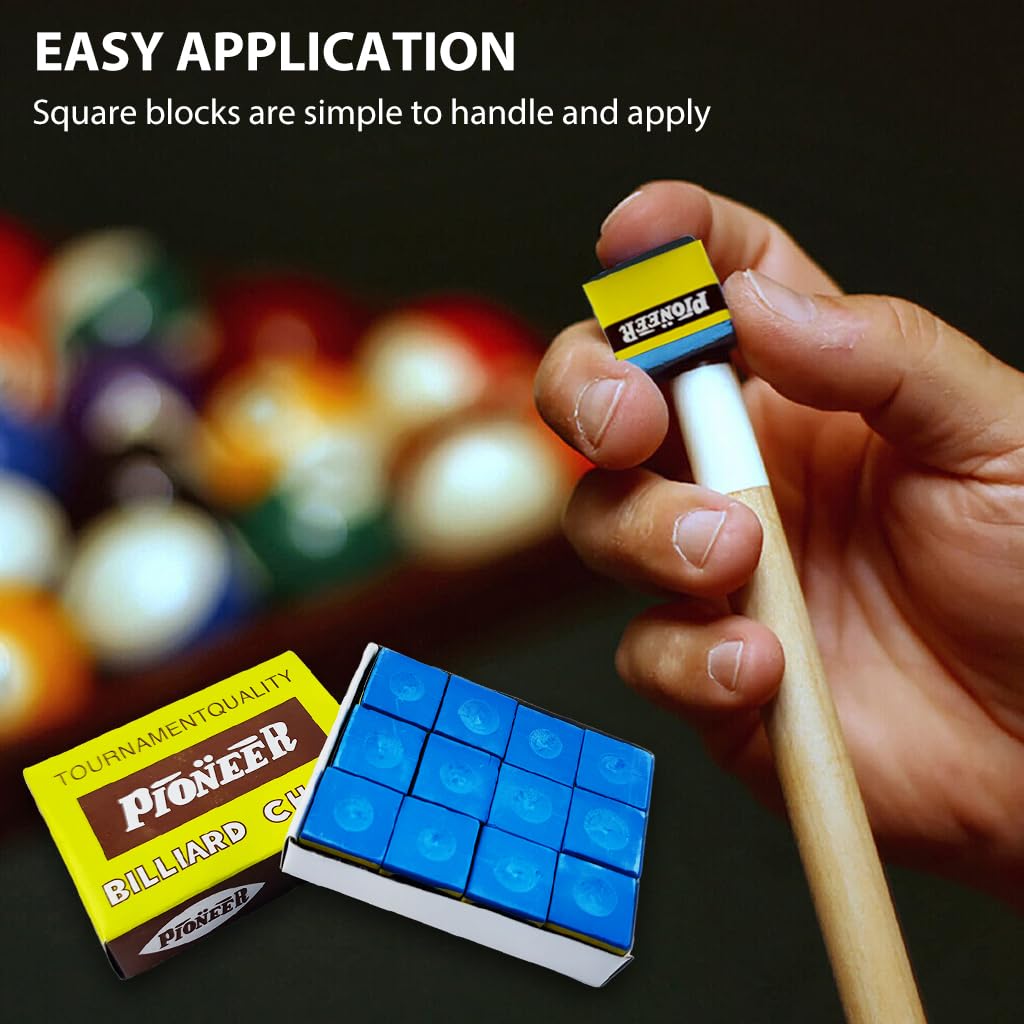 Proberos Snooker Pool Cue Chalk Set with 12pcs Square Blocks for Better Spin and Accuracy