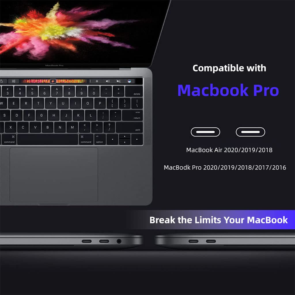Verilux® USB C Thunderbolt 3.0 Hub for MacBook, 5 in 2 USB C HUB with 100W PD, USB-C Data Port, 5K@60Hz HDMI Port,2 USB-A Ports for MacBook Air 2020/2019/2018,MacBook Pro 2020/2019/2018/2017/2016.