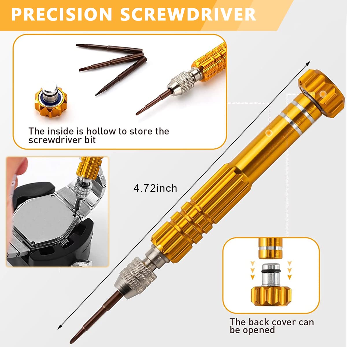 Serplex Watch Repair Tool Kit for Battery and Band Replacement | 20 pcs Set with Adjustable Case Holder up to 50 mm