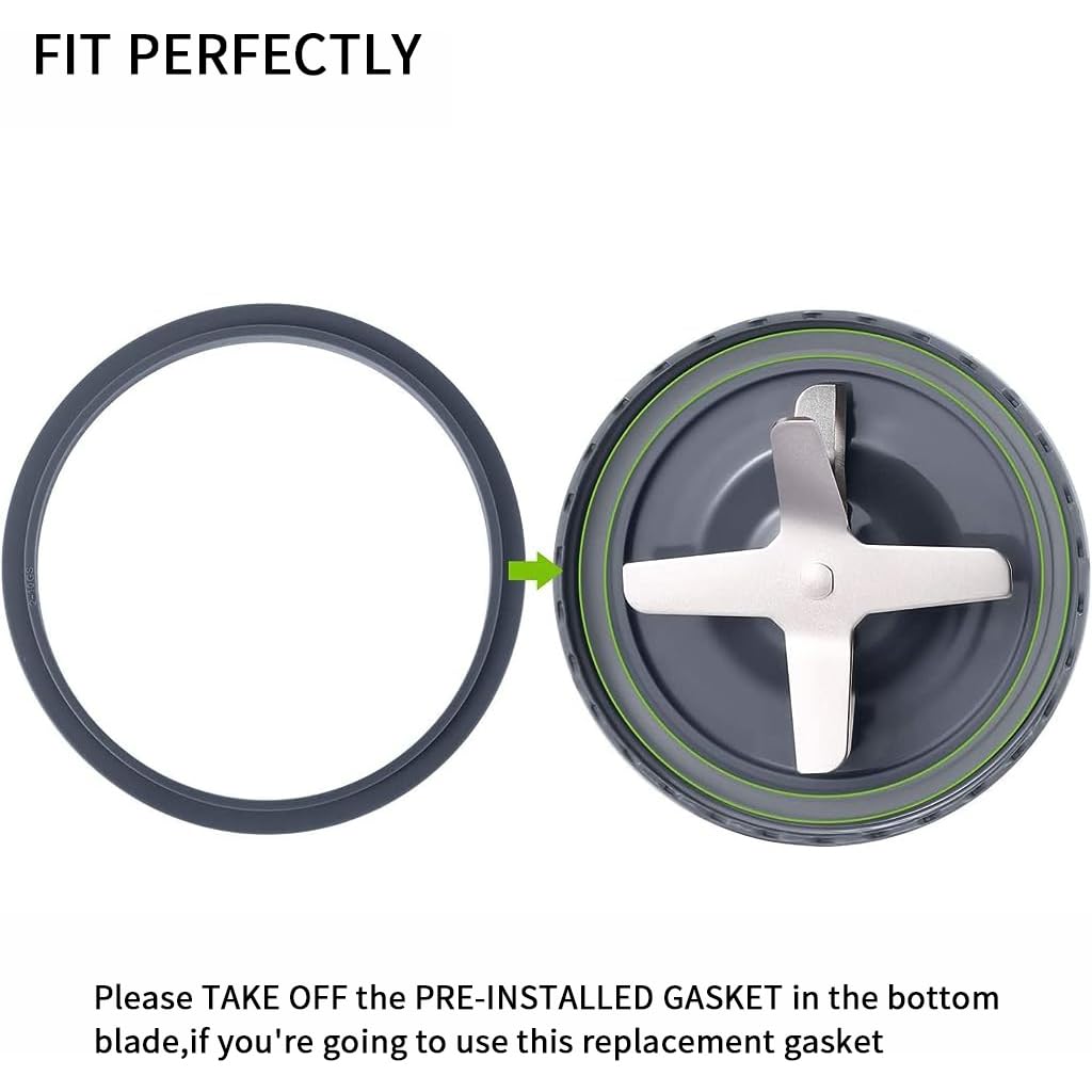 HASTHIP Blender Replacement Parts for NutriBullet 600W and 900W featuring 6‑Fin 304 Stainless Blade | 8 Pieces Set with Gaskets and Motor Coupler