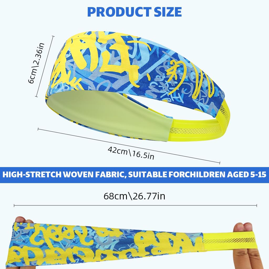 Proberos Sport Headband for Kids with Quick Dry Sweat Absorption | 3PCS Polyester Set