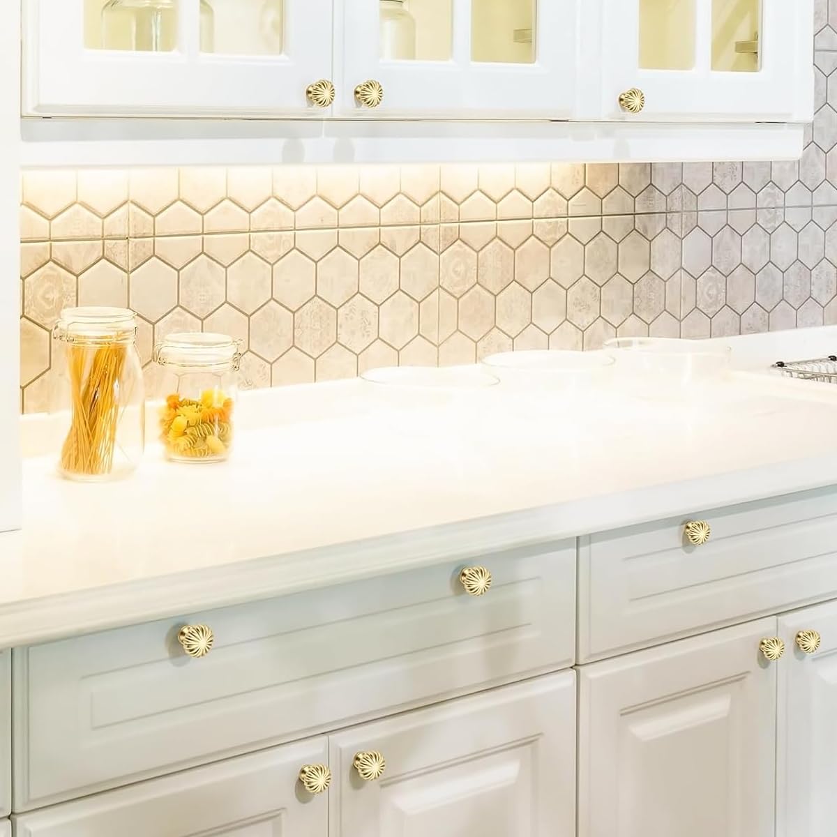 Zibuyu Cabinet Handles for Dressers and Drawers with Brushed Brass Finish | 2pcs Set