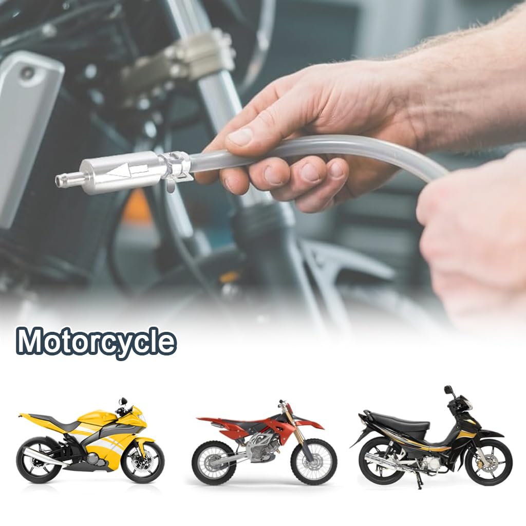 STHIRA Brake Bleeder Hose Kit with One Way Check Valve and Aluminum Fittings for Cars & Motorcycles