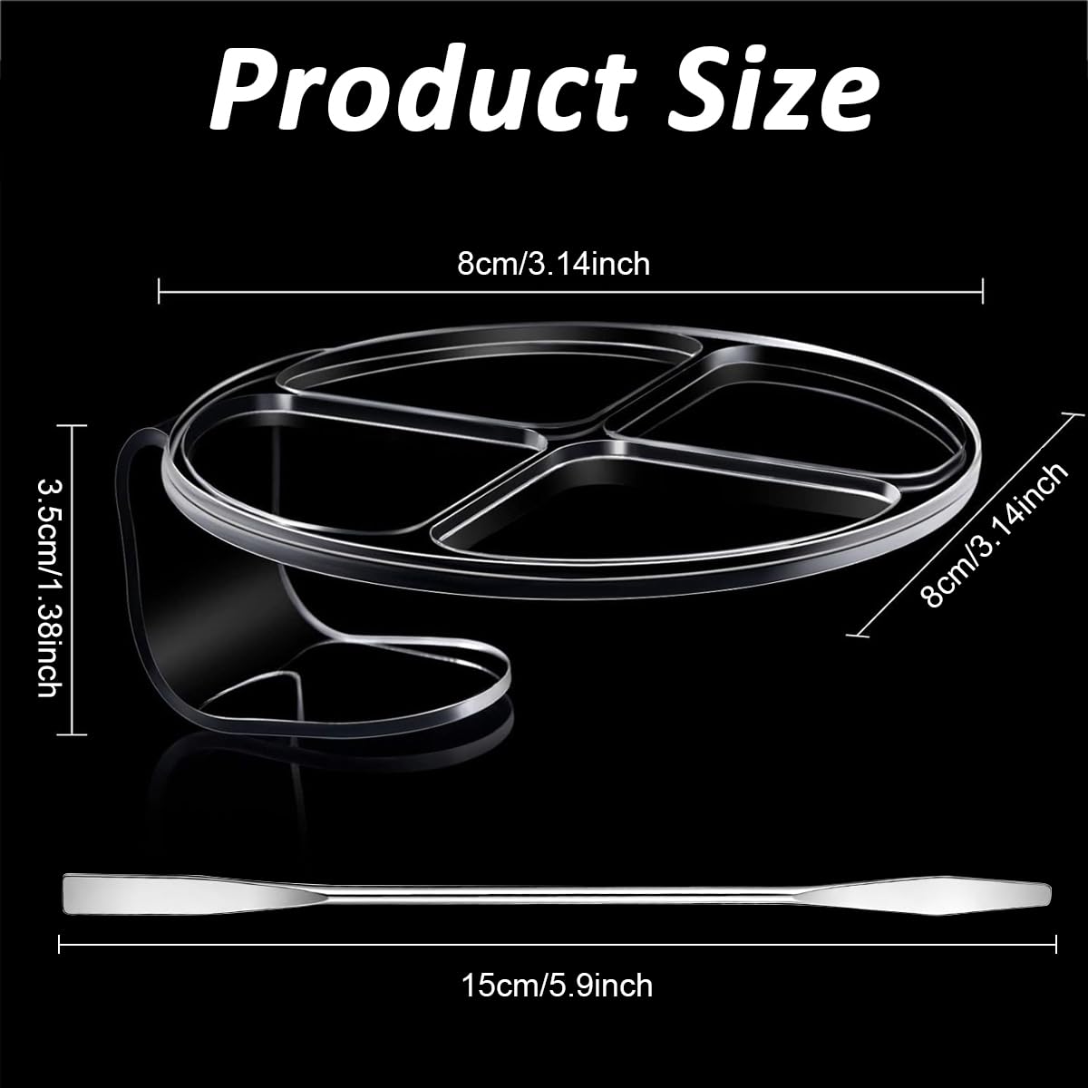 MAYCREATE Hand Makeup Spatula Mixing Palette Set for Artists with 4 Grid Acrylic Design | Includes Double Head Blender Stick