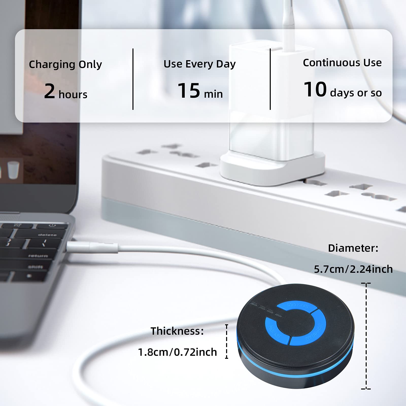 ELEPHANTBOAT Electric Massager for Whole Body with 6 Modes and 10 Strengths | Portable Relaxation Patch for Neck and Back