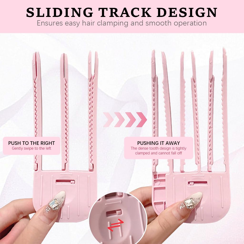 MAYCREATE Hair Volumizer Volume Clips 6pcs for Root Lifting with Serrated Grip | Pink Styling Tool