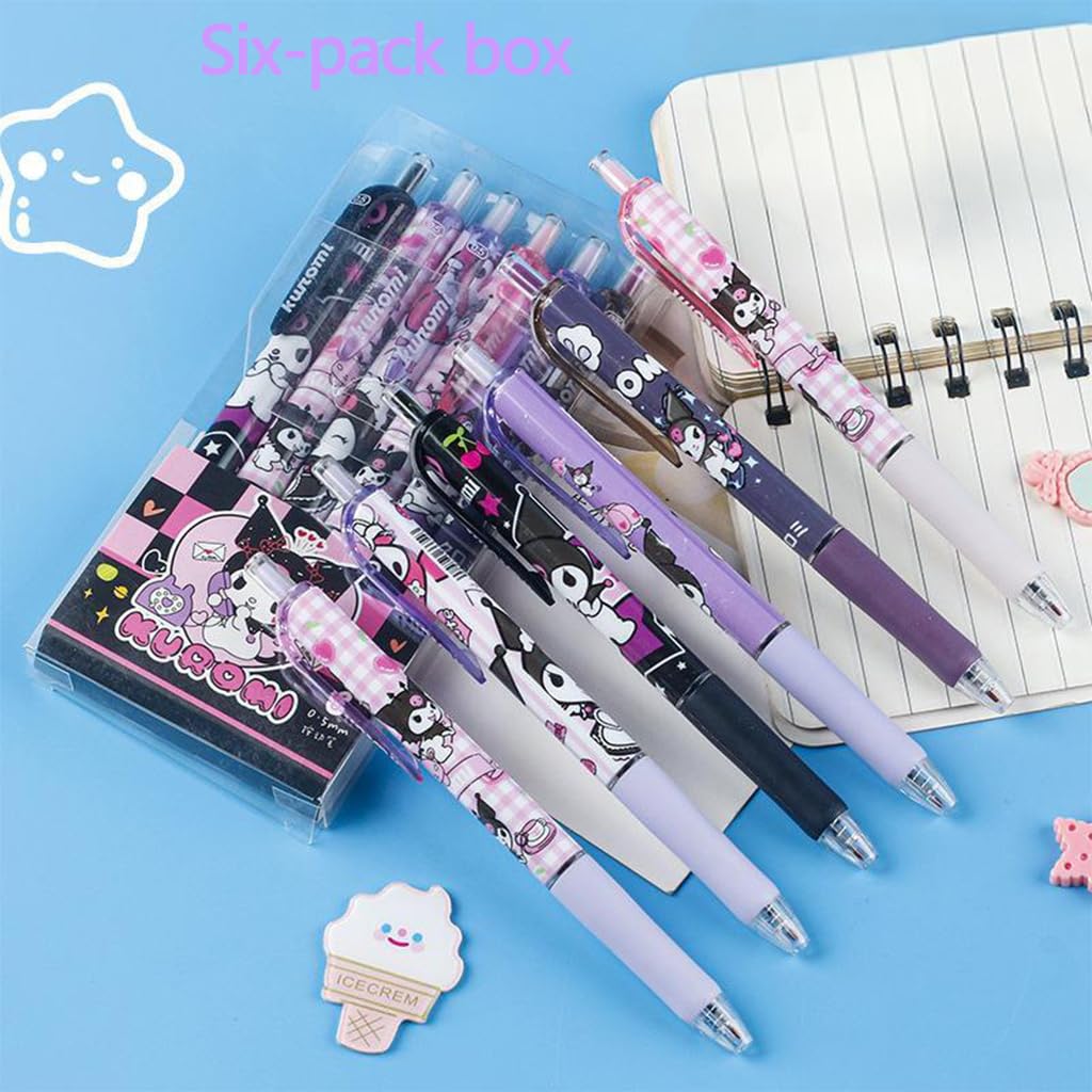 ZIBUYU Kuromi Stationery Set for School and Daily Use with Pencil Case Notebook & Stickers | Cute Purple Gift for Girls