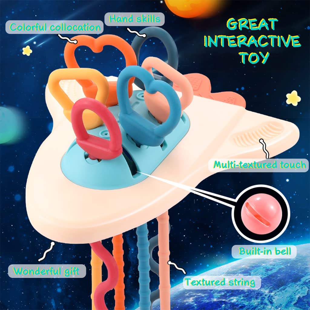 SNOWIE SOFT Sensory Activity Toy for Baby with 6 Pulling Bars and 7 Press Spots | Food Grade Silicone Toddler Learning Toy