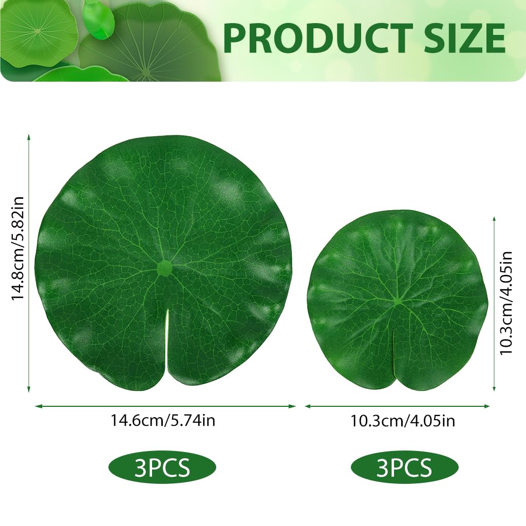 HASTHIP Artificial Floating Lily Pads for Ponds featuring Mixed 4 and 6 in Foam Leaves | Natural Water Decor