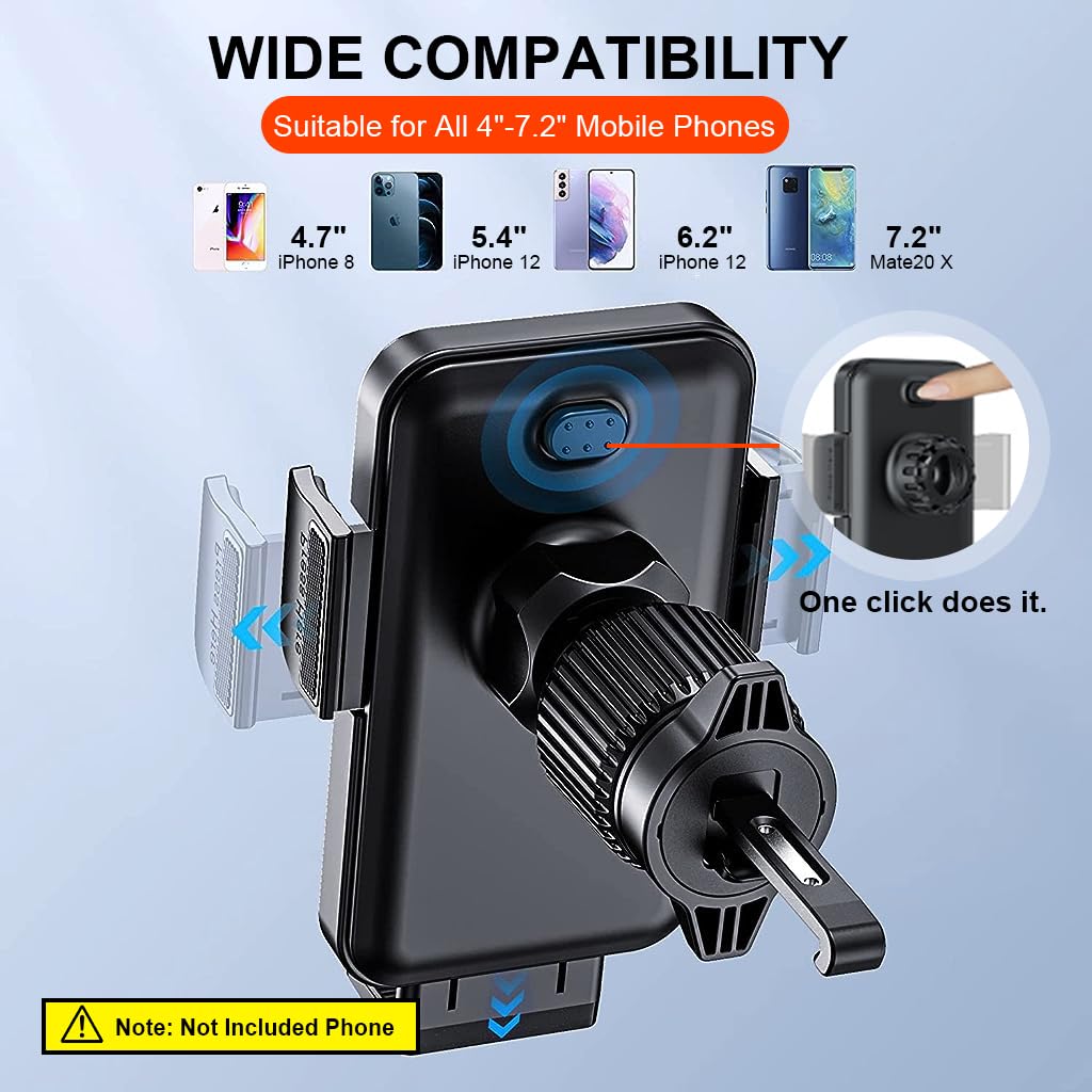 STHIRA Car Mobile Holder for Air Vent with 360° Rotation and Retractable Claws | Fits 4–7.1 in Phones