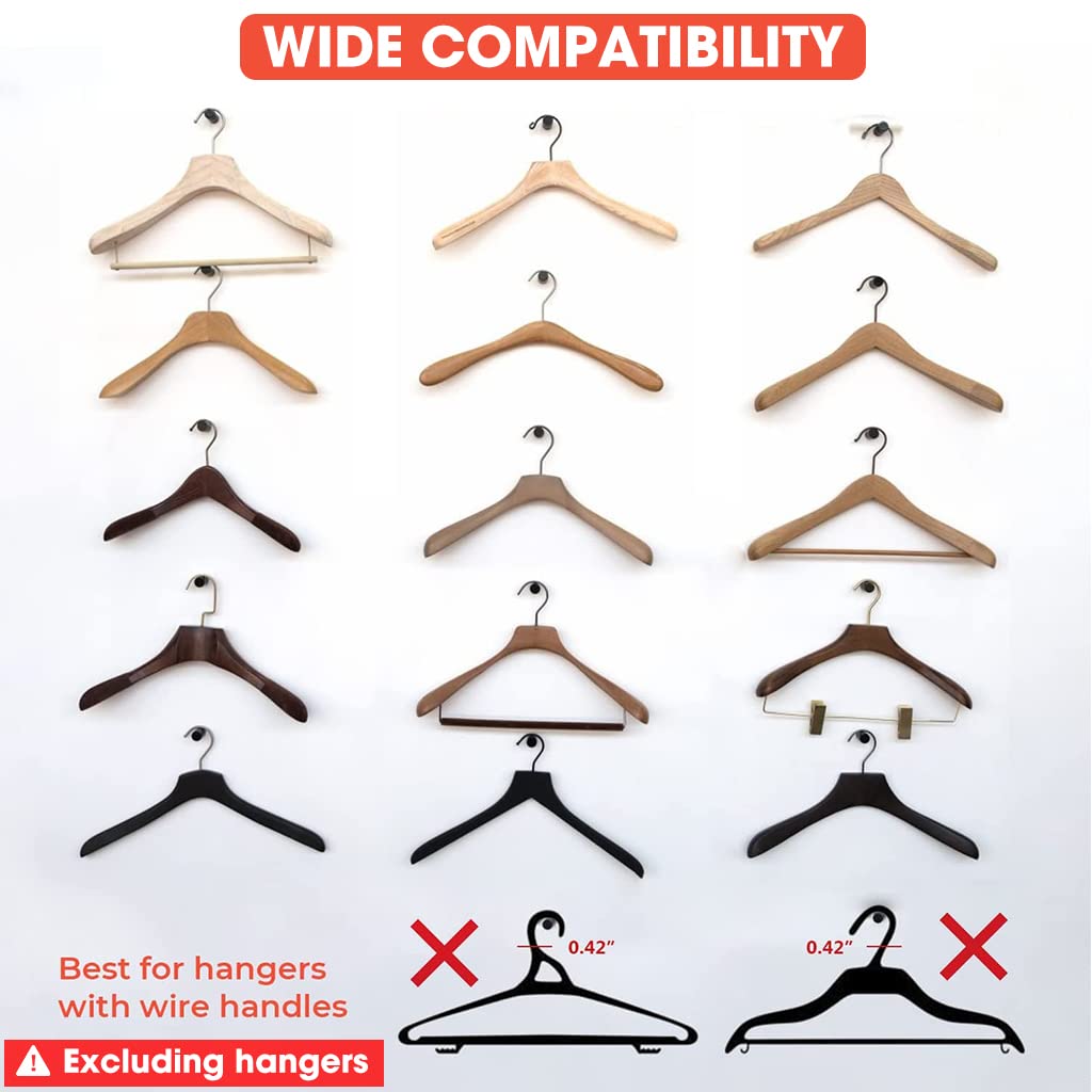 HASTHIP Clothes Hanger Connector Hooks for Closet Space Saving with 3.5 in Hole | 50 Pcs PP Clips