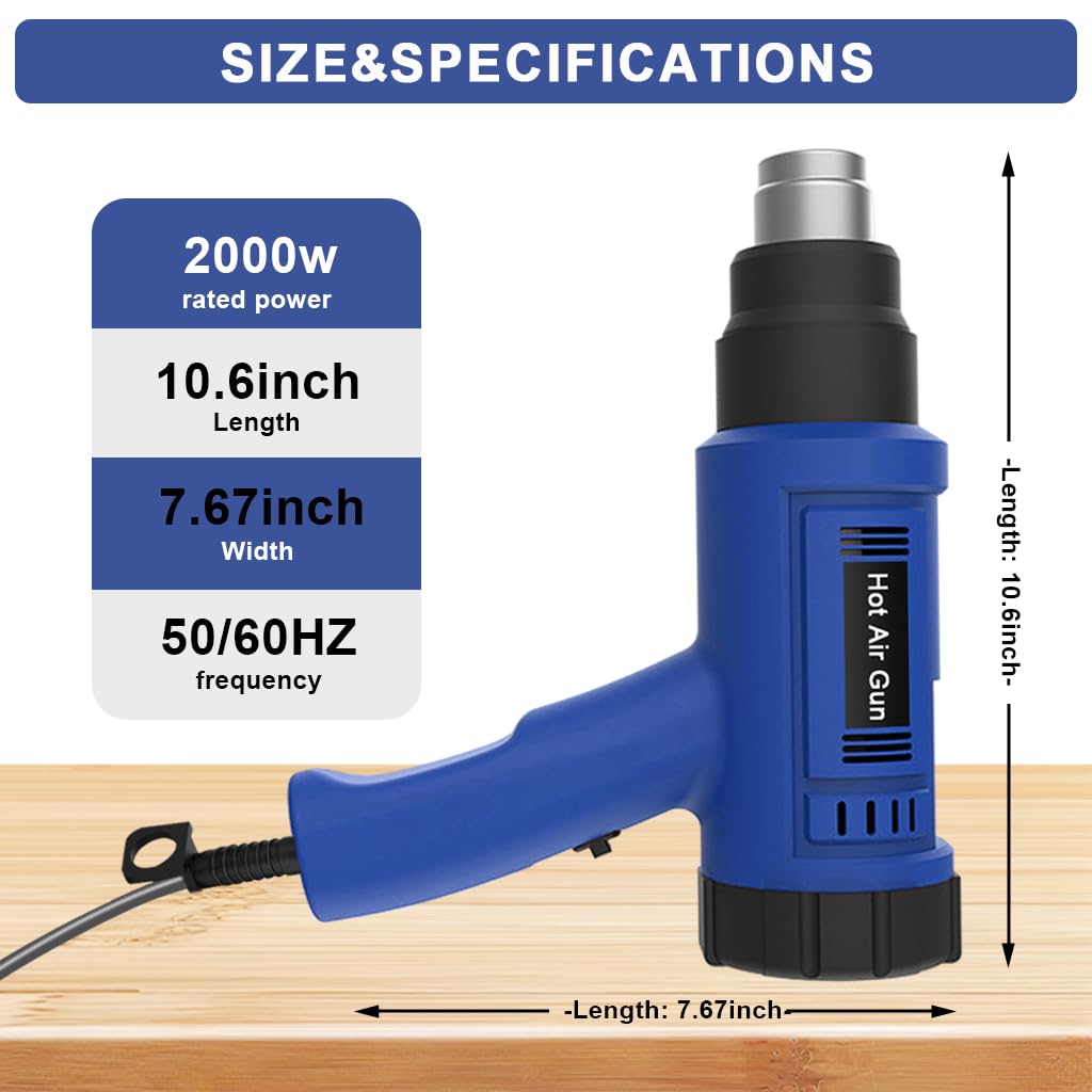 Serplex Wired Hot Wind Gun for Resin Art with 2000W Heating and Stepless Speed Control