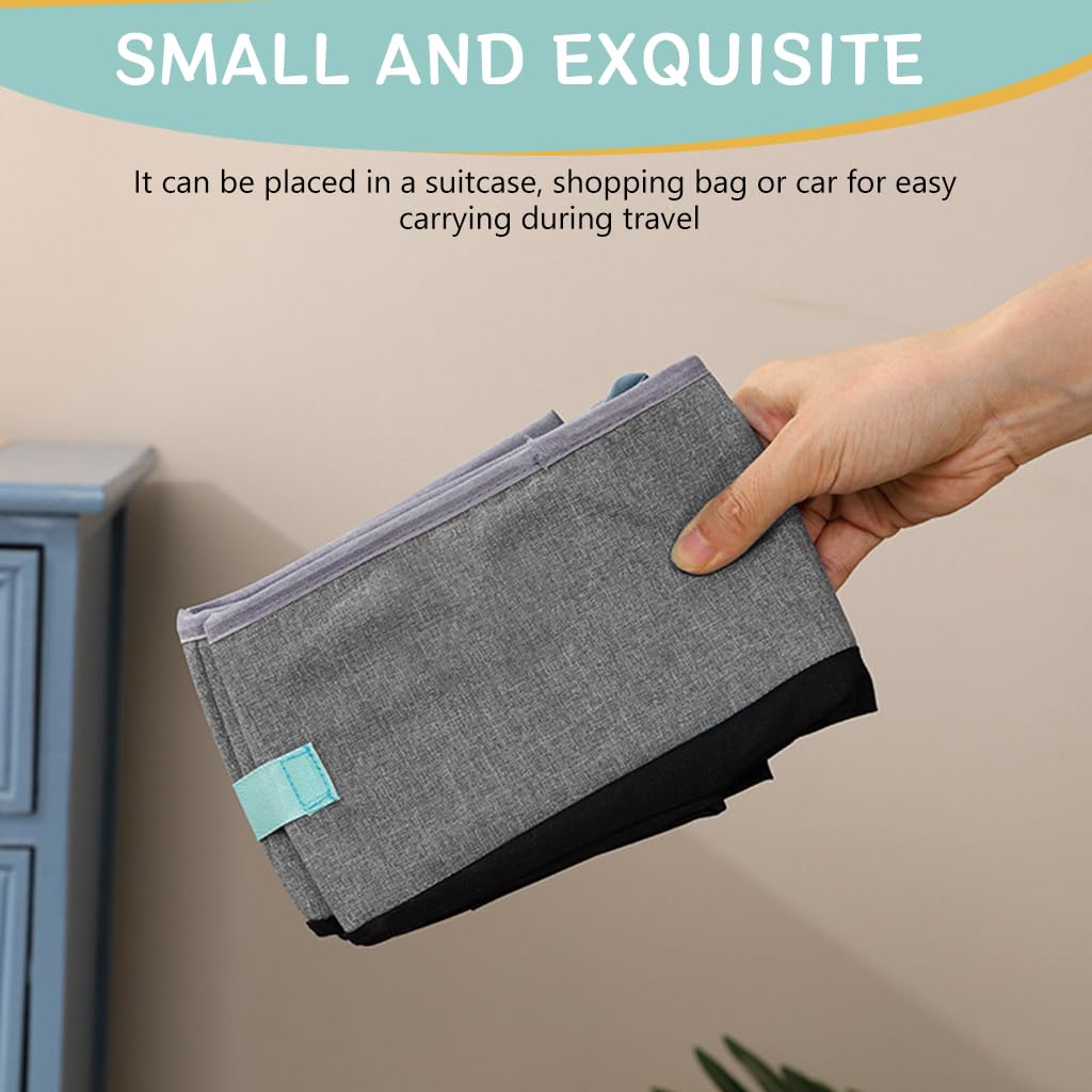 Qpets Foldable Cat Litter Box for Indoor and Outdoor Use with Waterproof Oxford Liner 48x38x12CM