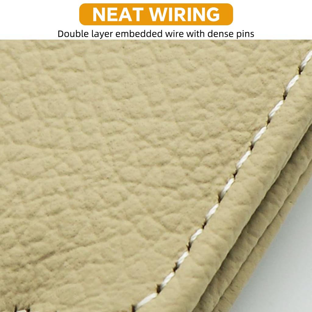 Zibuyu Car Visor Sunglasses Holders 2 Pack with Magnetic Closure and Beige Leather | 9.5x5x3.5cm Clips for Sunglasses and Cards