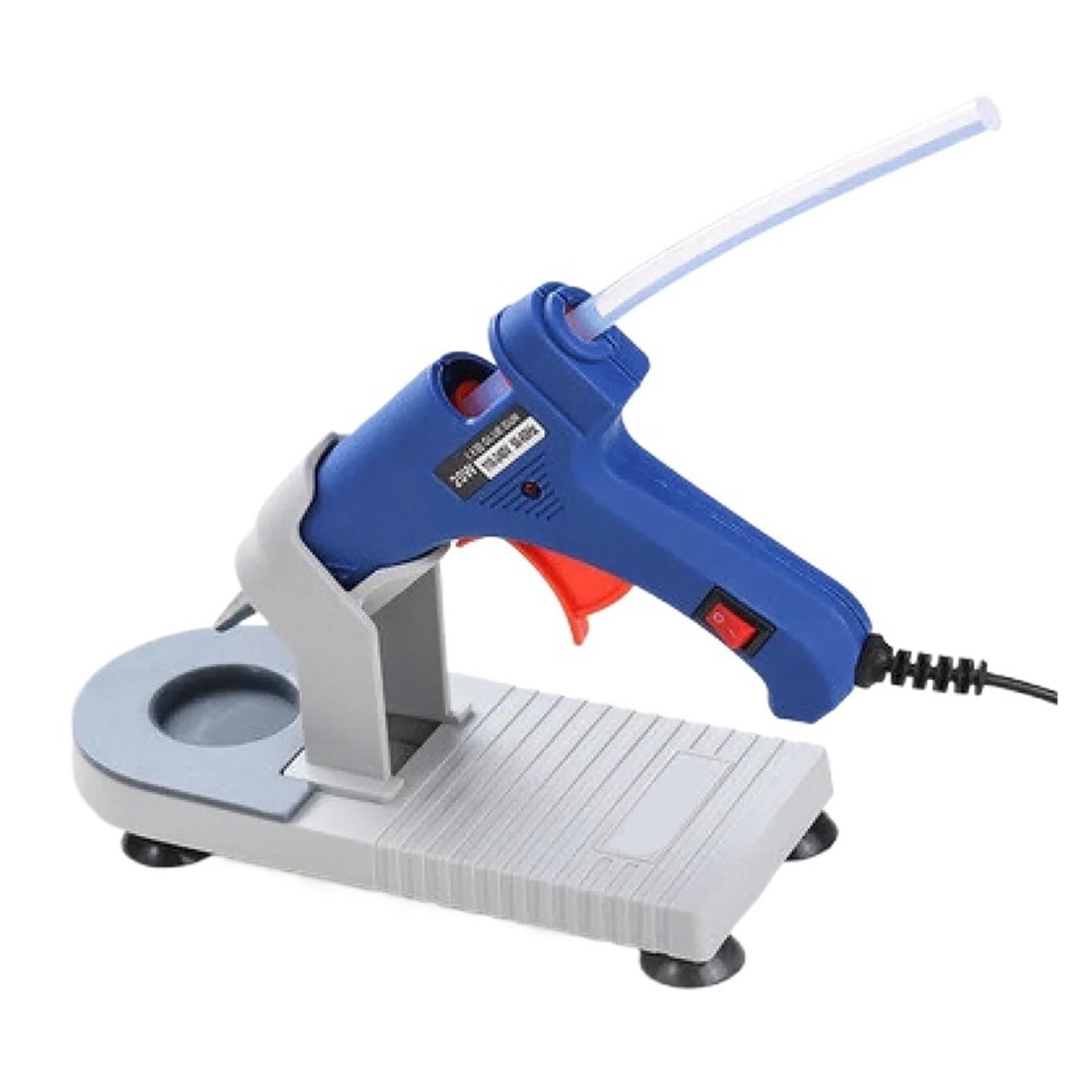 Serplex® Hot Glue Gun Bracket with Drip Tray, Heat-Resistant Crafting Glue Gun Holder, Suction Cup Cooling Stand, Compact & Universal Fit, 6.69x2.95 inch