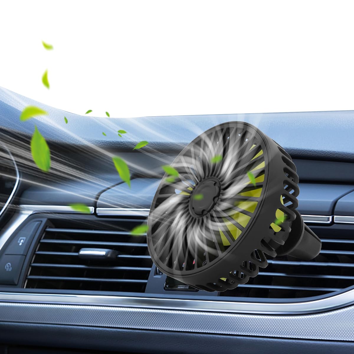 HASTHIP USB Car Fan for Air Vent with 3.39 in 5 Blade Clip On Design and ABS Build | 3 Speeds