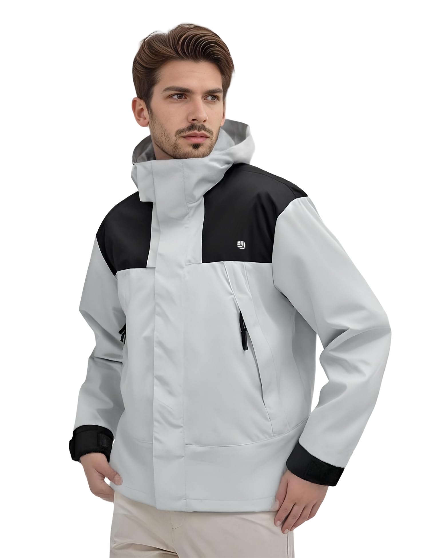 Venzina Men's Windproof Hiking Jacket for Trekking and Daily Use with Detachable Hood | Blue XL Breathable Mesh Liner