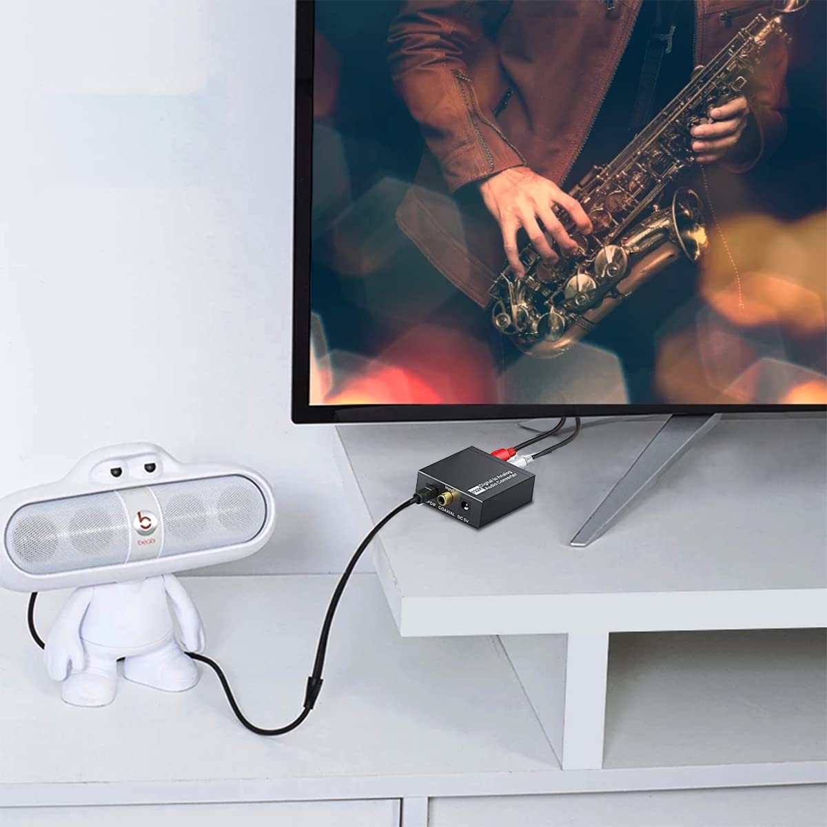 Verilux Digital to Analog Audio Converter 192KHz DAC with Toslink Optical and RCA Output | Ideal for PS3 PS4 Apple TV and Home Cinema