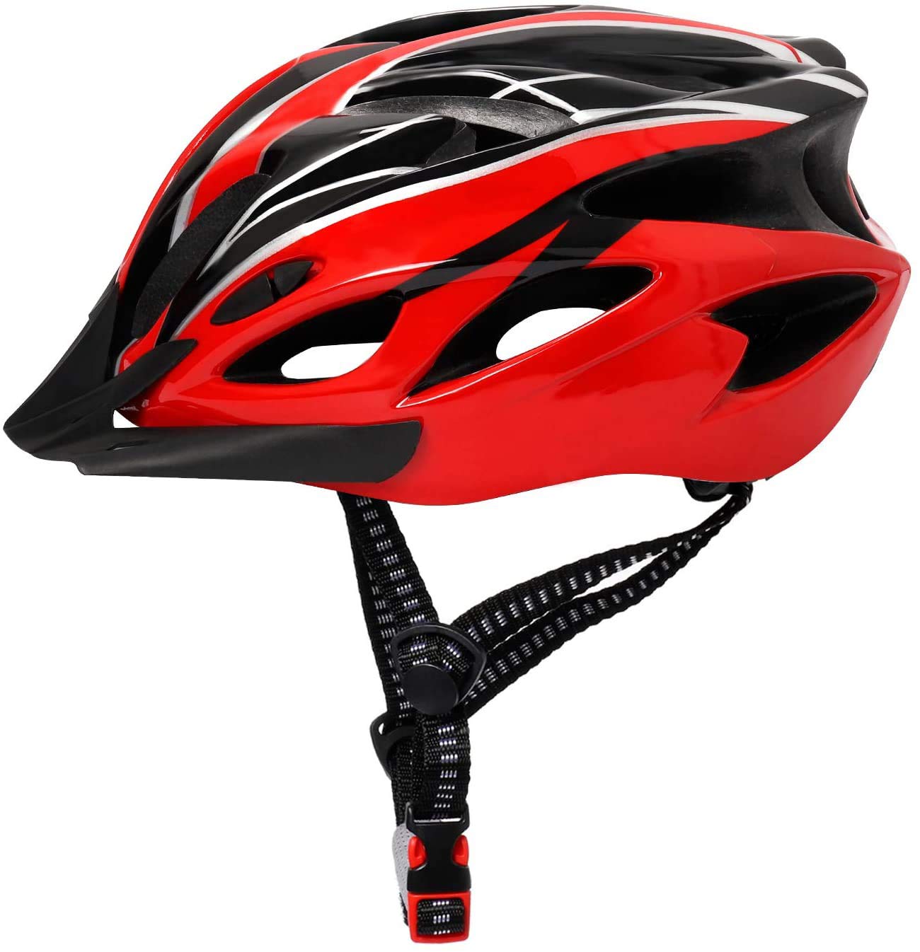 Proberos Bicycle Helmet with Adjustable Lightweight Mountain Bike Racing Helmet for Men and Women (Red)