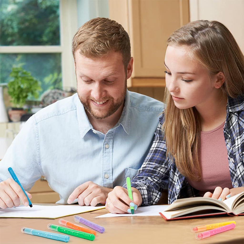 Climberty® 12-Color Bible Highlighters Soild Highlighting Pens Highlight Crayons Smudge-Free Wax-Based Dry Highlighters Coloring Pens School Office Stationeries