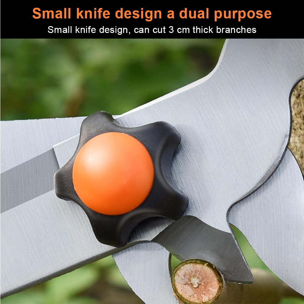 HASTHIP Telescopic Hedge Shears for Garden Pruning with SK5 Steel Blades and Non Slip Grip 27.9–34.2 in