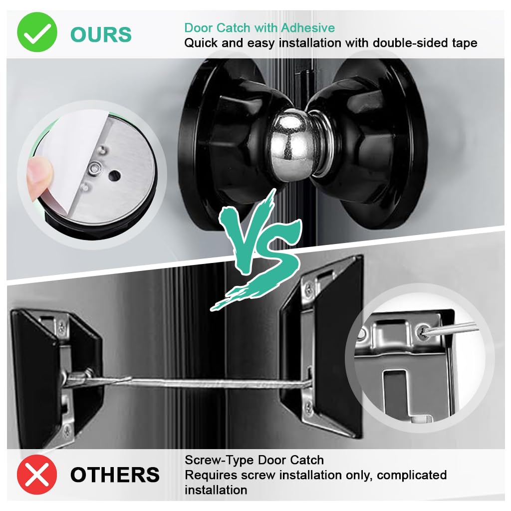 STHIRA RV Door Catch for Camper and Trailer Doors featuring Adhesive Mount | Secure Anti Collision Design