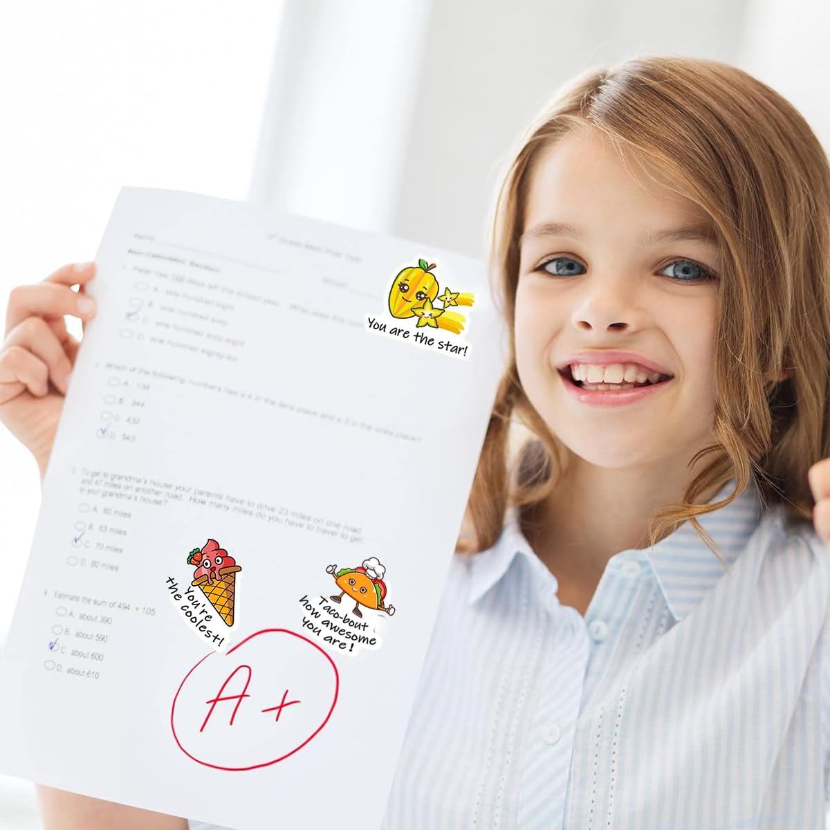 Climberty Cartoon Reward Stickers Set for Kids with 100 Vinyl Pieces | Self-Adhesive Fun