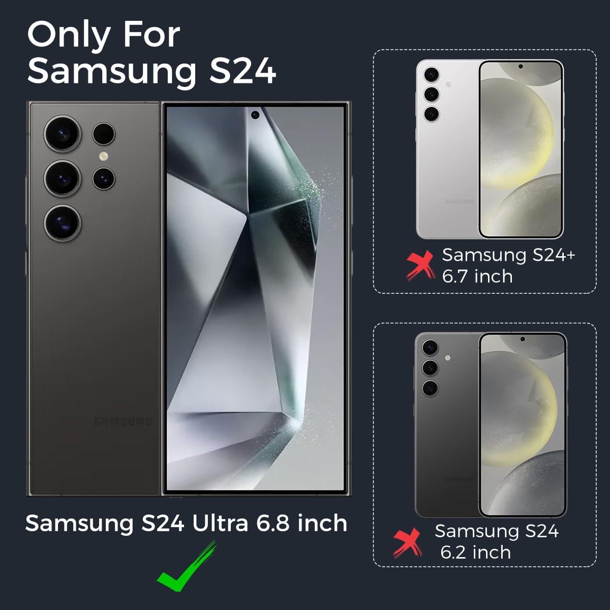 ZORBES Phone Case for Samsung Galaxy S24 Ultra with 0.8mm Raised Frame and Matte Finish | Slim PC and Silicone Cover