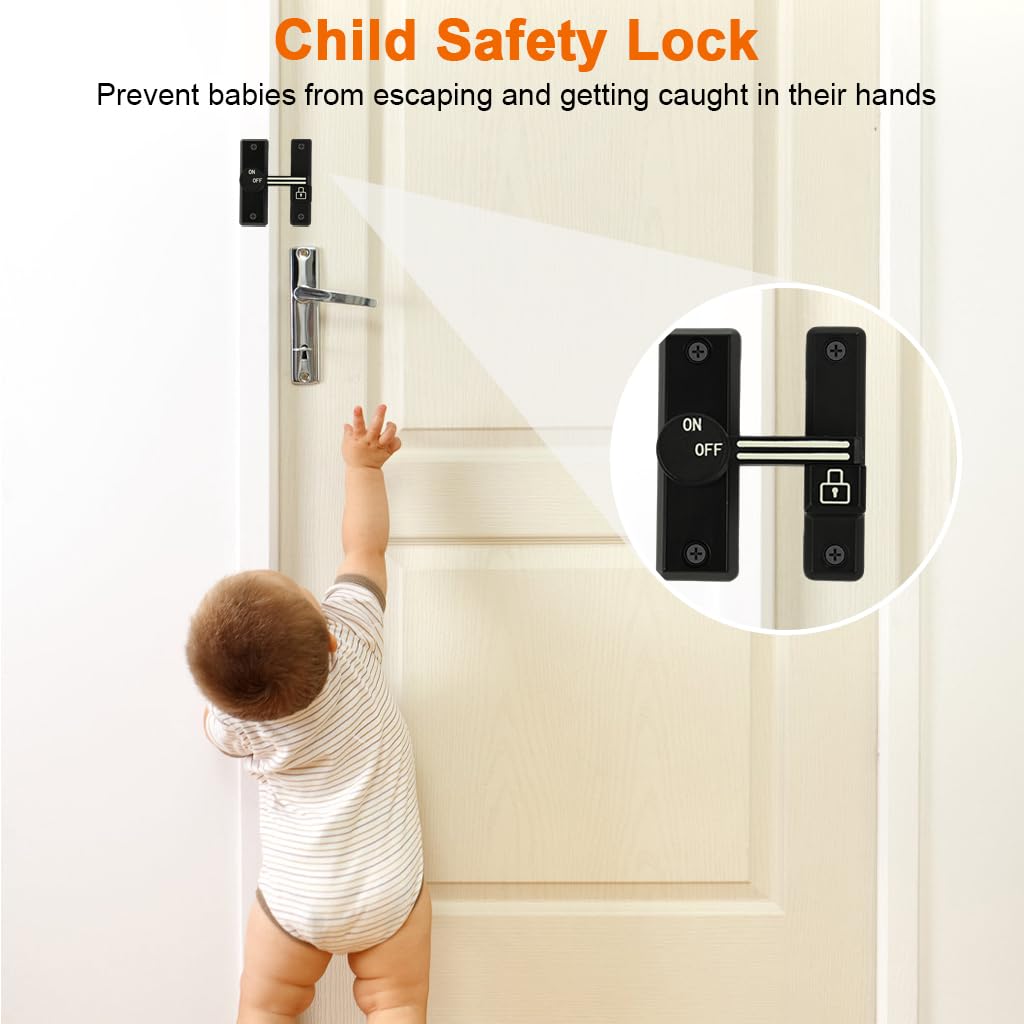 HASTHIP Door Latch for Gate Door Closet and Cabinet with 90 Degree Design | Zinc Alloy Security Lock