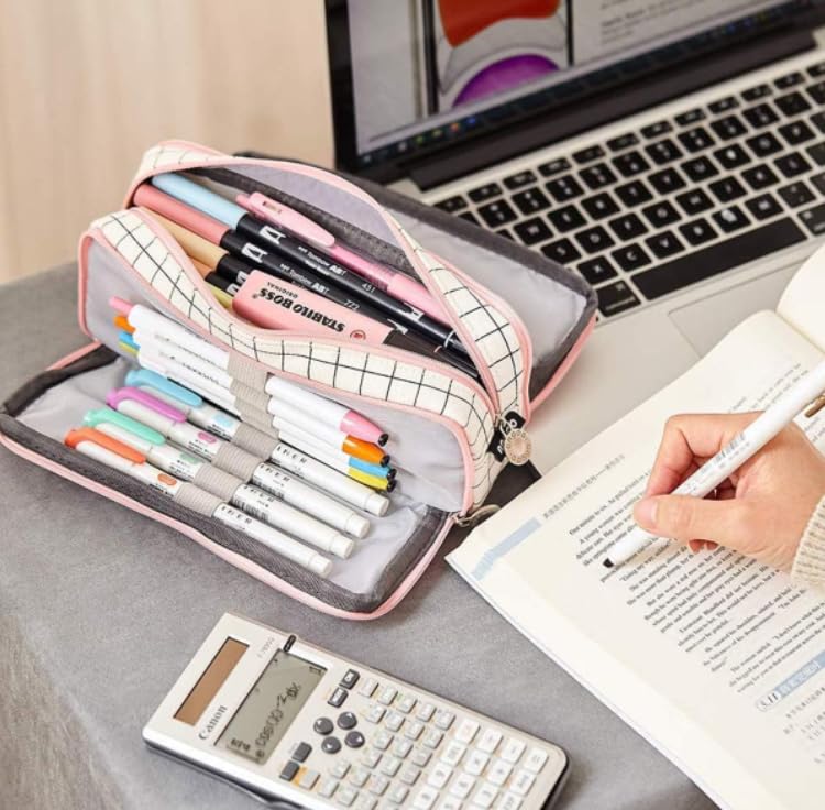 Zibuyu Pencil Case for School and Office with Multi Compartment Design | Smooth Zipper Storage