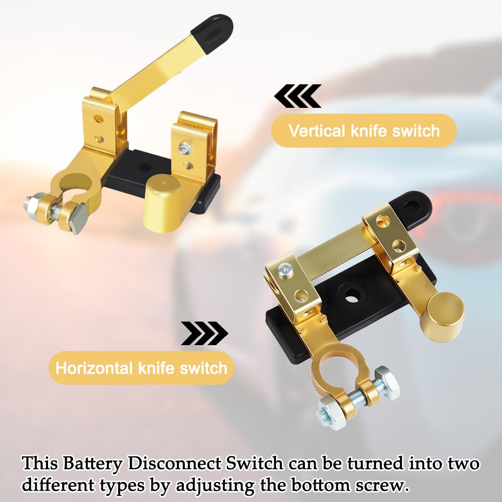 STHIRA Car Battery Shut Off Switch for 12V and 24V Vehicles with Blade Mechanism and Pure Copper Terminals