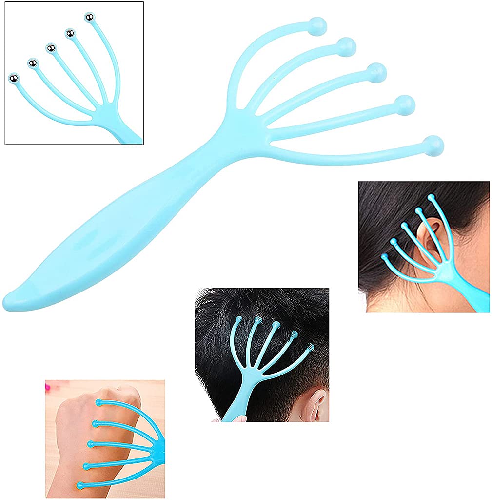 MAYCREATE Head Massager for Scalp Relaxation with 5 Fingers Steel Balls and Non Slip Handle | Stress Relief and Improved Sleep