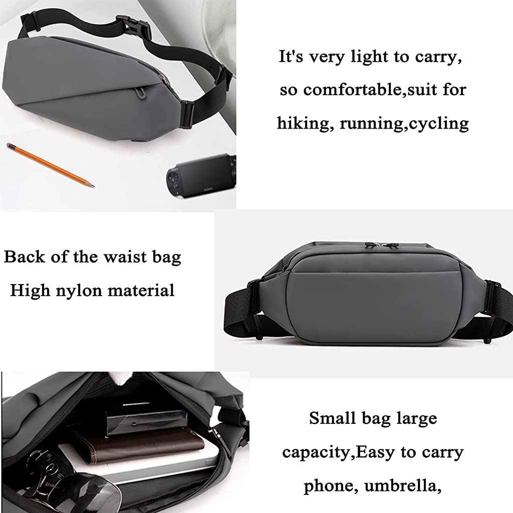 Gustave Waist Bag for Travel and Sports with 3 Pockets 37×5×15 cm | Adjustable Strap