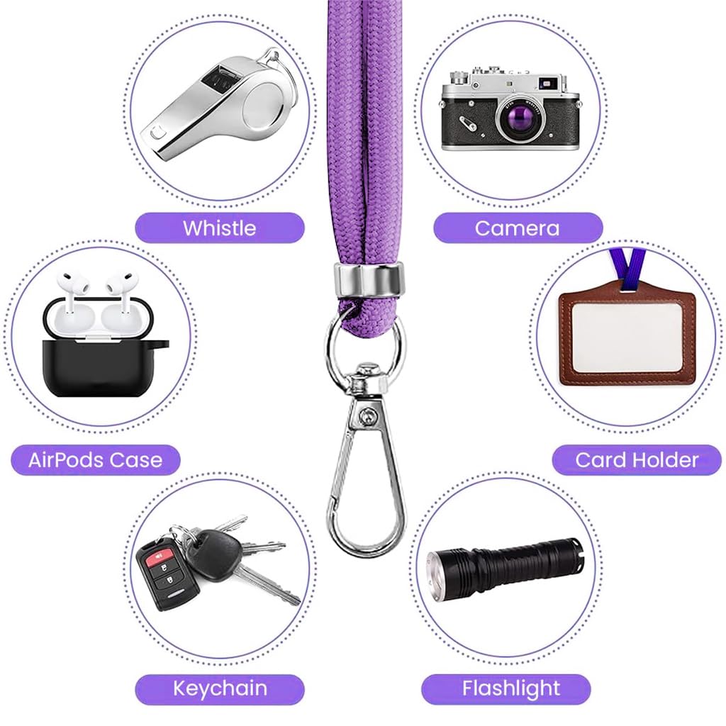 ZORBES Phone Strap for Neck and Wrist with Quick Release Attachment Insert | Adjustable Nylon Lanyard Purple
