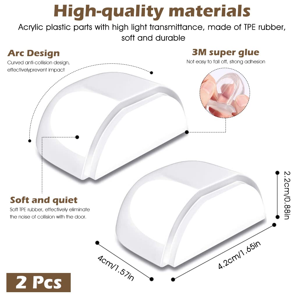 Supvox Rubber Door Stopper for Home and Office with Self Adhesive Design 4cm Clear | Protects Walls and Furniture