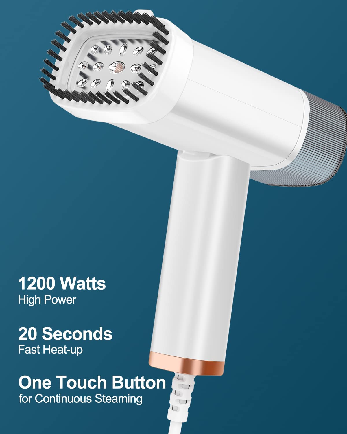 Supvox Handheld Garment Steamer for Clothes with 1200W 20s Fast Heat-Up and 360° Leak Proof | Travel Foldable Steam Iron