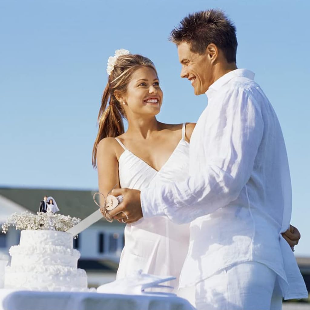 HASTHIP Cake Knife Set for Wedding and Party with Hemp Rope Handle and Gift Box | Stainless Steel Server