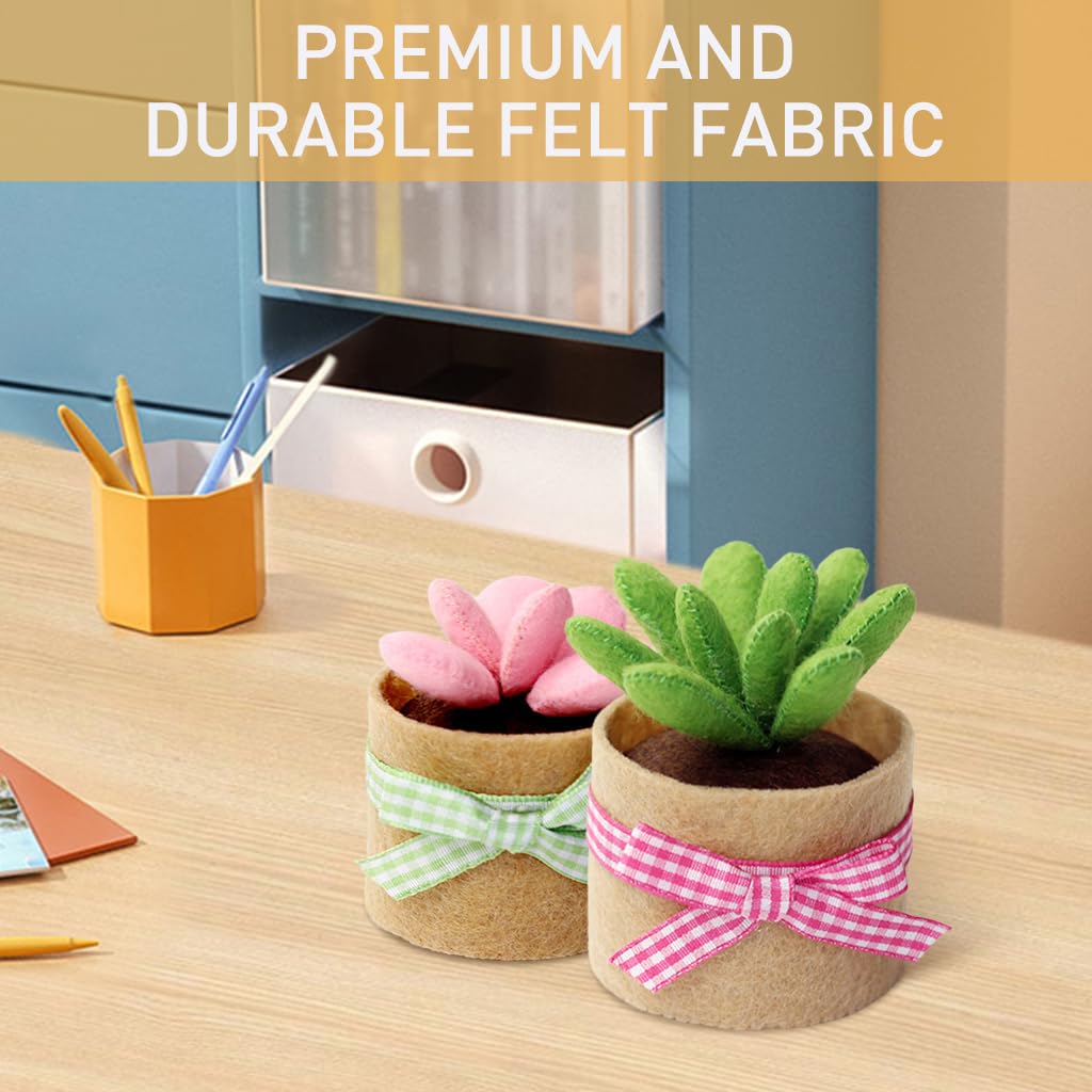 PATPAT DIY Hand Sewing Craft Kit for Mini Succulent Desk Decor with Tools | Set of 6