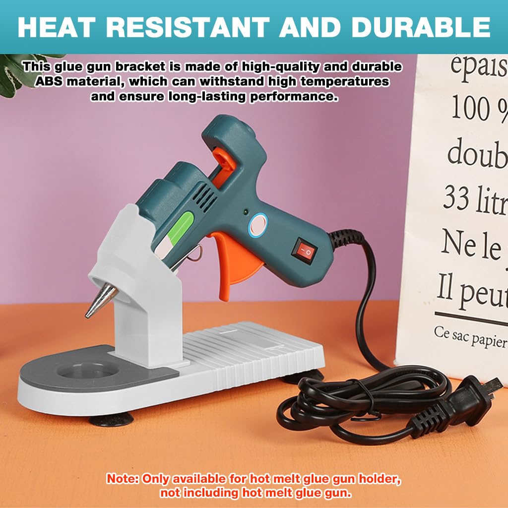 Serplex Hot Glue Gun Bracket for Crafting with Drip Tray and Suction Cup Base 6.69x2.95 in