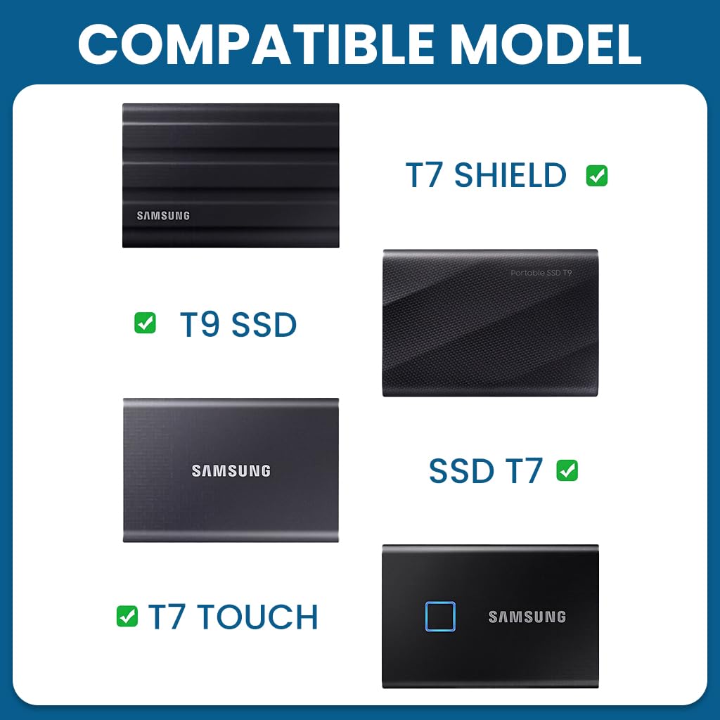 ZORBES SSD Storage Bag for Samsung T7 Shield with EVA Hard Shell and Built in Mesh Pocket