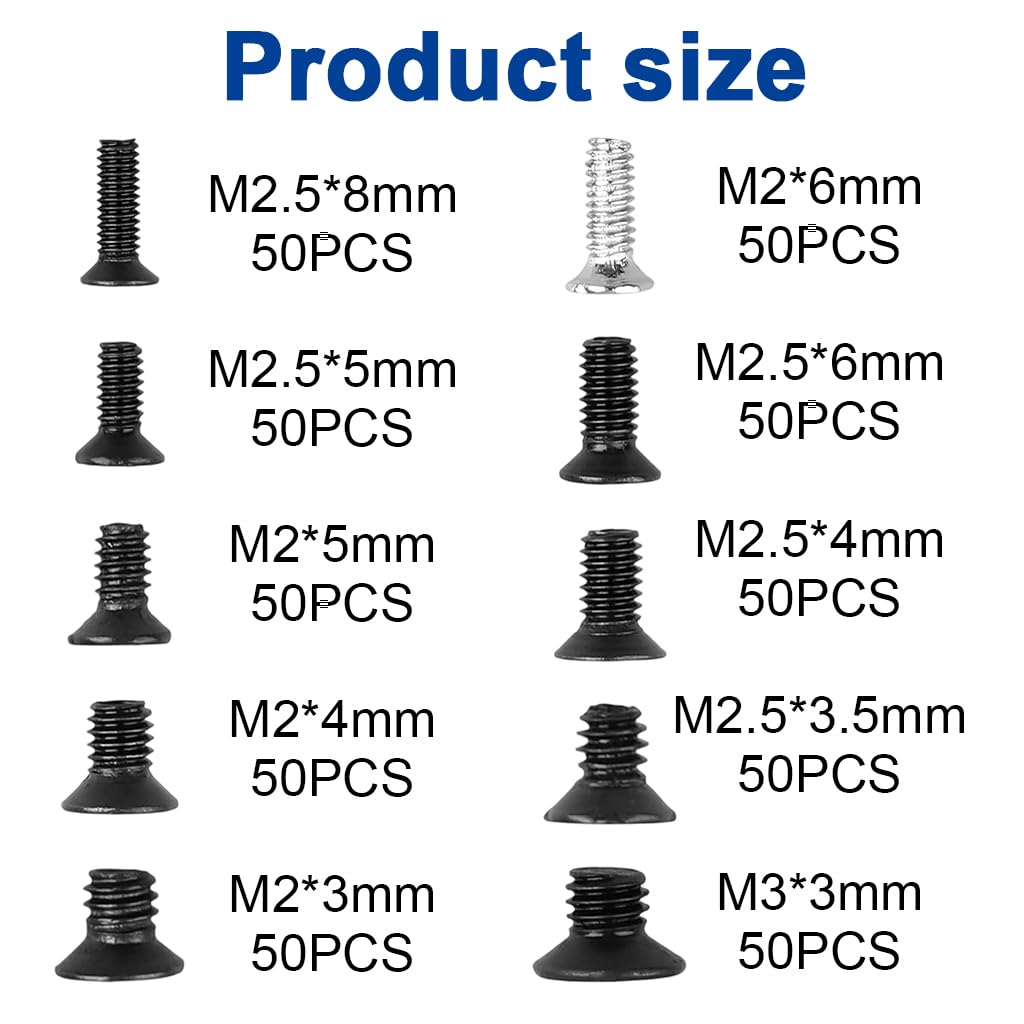 Serplex Phillips Head Screws Kit for Laptop Repair with 1500 pcs and Storage Box | M2 M2.5 M3 Sizes