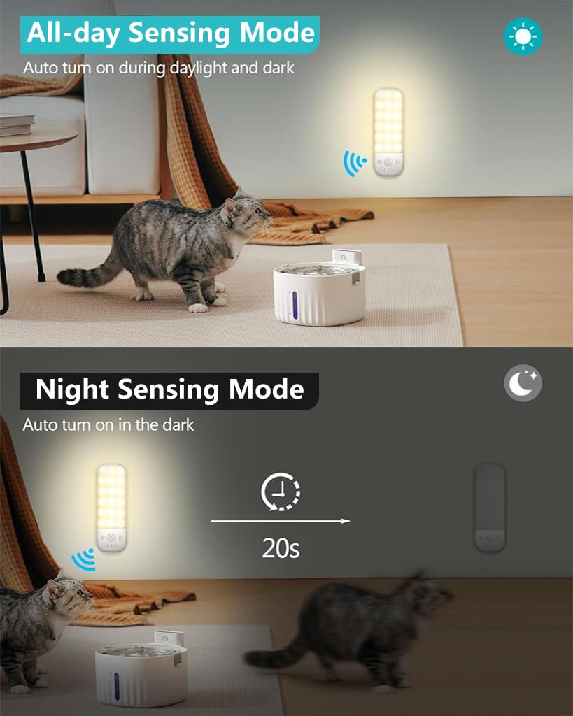 ELEPHANTBOAT Motion Sensor Lights Indoor for Bedroom with 36 LEDs and 600mAh USB Rechargeable Battery