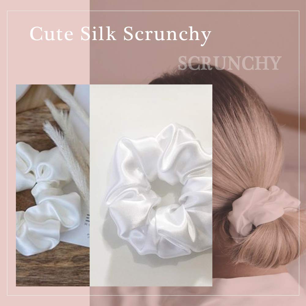 PALAY Silk Satin Scrunchies for Ponytails with Strong Elastic Hold 10pcs Set | Women & Girls Hair Ties