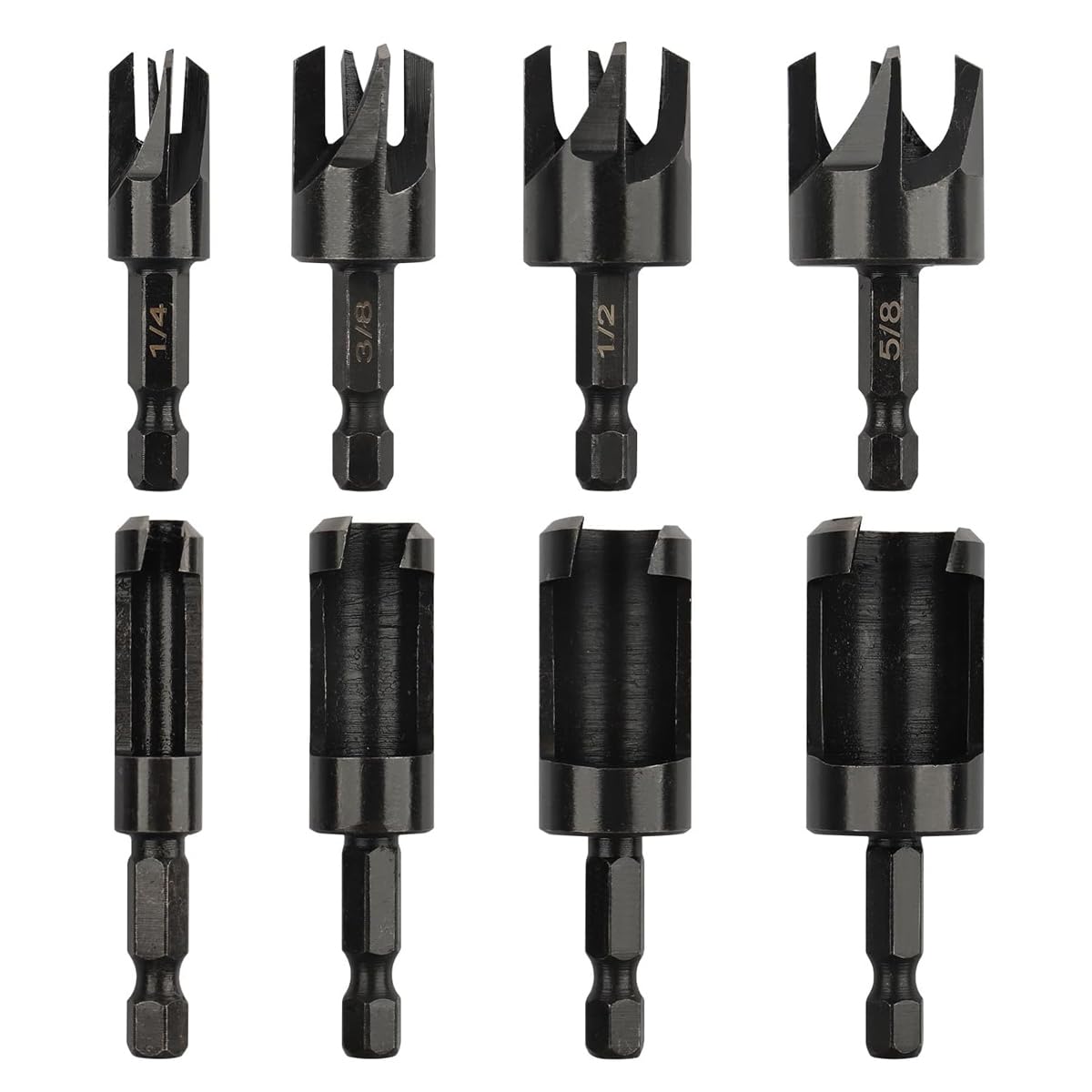 Serplex Woodworking Drill Bit Set for Power Drills with 8 pcs and Universal Hex Shank | High Carbon Steel