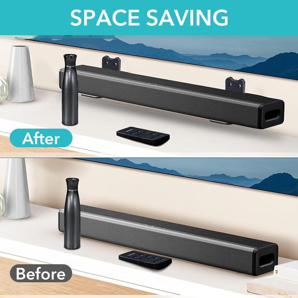 ZORBES Adjustable Soundbar Mount for Wall Setup with 3.1–5.1 in Width Brackets | Metal Construction